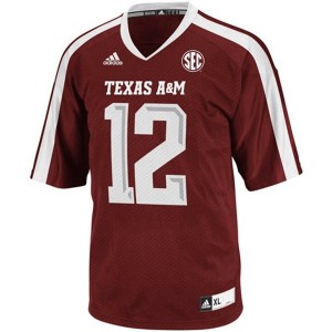 Adidas 12th Man Texas A&M Aggies No.12 Youth - Maroon Red Football Jersey