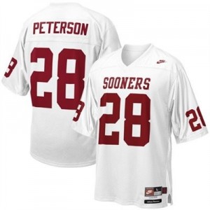 Nike Adrian Peterson Oklahoma Sooners No.28 Youth - White Football Jersey