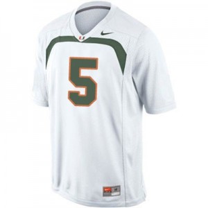 Nike Andre Johnson Miami Hurricanes No.5 Youth - White Football Jersey