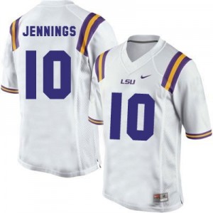 Nike Anthony Jennings LSU Tigers No.10 - White Football Jersey