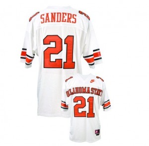 Nike Barry Sanders Oklahoma State Cowboys No.21 - White Football Jersey