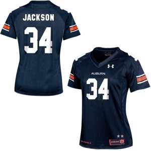 Under Armour Bo Jackson Auburn Tigers No.34 Women - Navy Blue Football Jersey