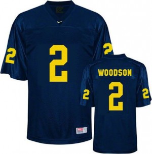 Nike Charles Woodson UMich Wolverines No.2 Youth - Navy Blue Football Jersey