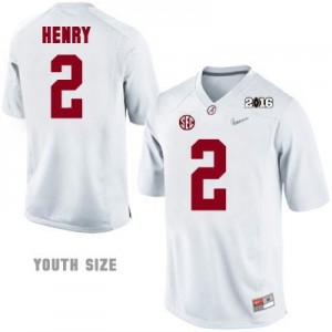 Nike Derrick Henry No.2 Alabama Diamond Quest 2016 Playoff Game - White - Youth Football Jersey