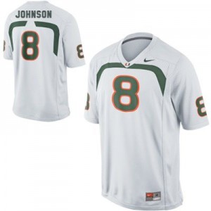 Nike Duke Johnson Miami Hurricanes No.8 - White Football Jersey