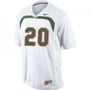 Nike Ed Reed Miami Hurricanes No.20 Youth - White Football Jersey