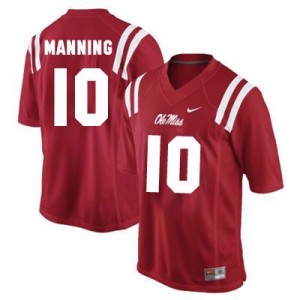 Nike Eli Manning Ole Miss Rebels No.10 - Red Football Jersey