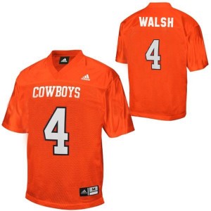 Adida J.W. Walsh Oklahoma State Cowboys No.4 Youth - Orange Football Jersey