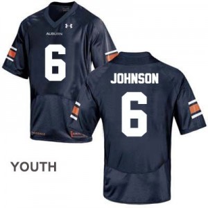 Under Armour Jeremy Johnson Auburn Tigers No.6 College - Blue - Youth Football Jersey