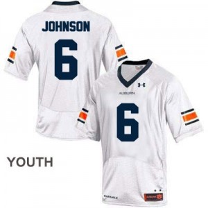 Under Armour Jeremy Johnson Auburn Tigers No.6 College - White - Youth Football Jersey