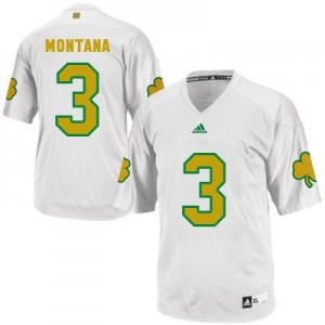 Adida Joe Montana Notre Dame Fighting Irish No.3 Shamrock Series - White Football Jersey