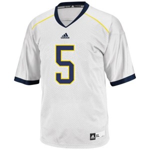 Adida John Wangler UMich Wolverines No.5 - White Football Jersey