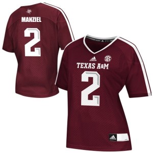 Adidas Johnny Manziel Texas A&M Aggies No.2 Women - Maroon Red Football Jersey