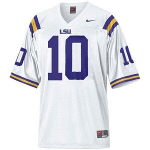 Nike Joseph Addai LSU Tigers No.10 Mesh Youth - White Football Jersey