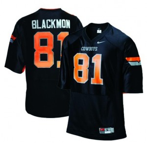 Nike Justin Blackmon Oklahoma State Cowboys No.81 - Black Football Jersey