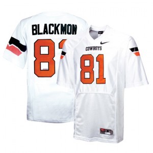 Nike Justin Blackmon Oklahoma State Cowboys No.81 - White Football Jersey