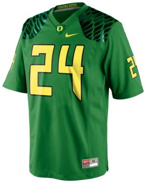 Nike Kenjon Barner Oregon Ducks No.24 - Apple Green Football Jersey