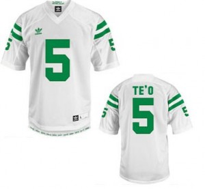 Adida Manti Te'o Notre Dame Fighting Irish No.5 - White Football Jersey