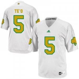 Adida Manti Te'o Notre Dame Fighting Irish No.5 Shamrock Series - White Football Jersey