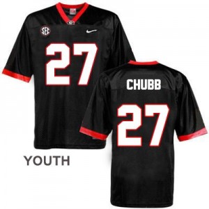Nike Nick Chubb Georgia Bulldogs No.27 - Black - Youth Football Jersey