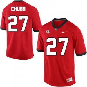 Nike Nick Chubb Georgia Bulldogs No.27 - Red Football Jersey