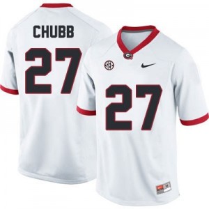 Nike Nick Chubb Georgia Bulldogs No.27 - White Football Jersey