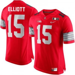 Nike Ezekiel Elliott OSU No.15 Diamond Quest 2015 Patch College - Scarlet Football Jersey