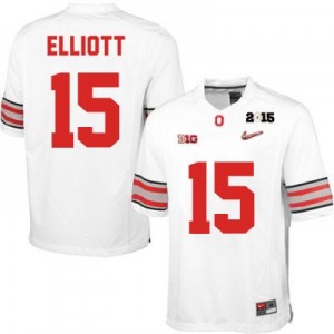 Nike Ezekiel Elliott OSU No.15 Diamond Quest 2015 Patch College - White Football Jersey