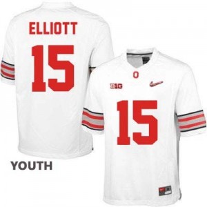 Nike Ezekiel Elliott OSU No.15 Diamond Quest Playoff - White - Youth Football Jersey