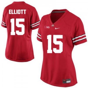 Nike Ezekiel Elliott Ohio State Buckeyes No.15 Women's - Red Football Jersey