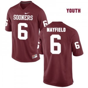 Nike Oklahoma Sooners No.6 Baker Mayfield Red - Youth Football Jersey