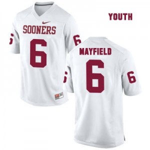 Nike Oklahoma Sooners No.6 Baker Mayfield White - Youth Football Jersey