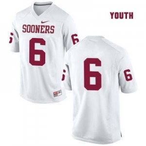 Nike Oklahoma Sooners No.6 Baker Mayfield White (No Name) - Youth Football Jersey