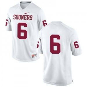 Nike Oklahoma Sooners No.6 Baker Mayfield White (No Name) Football Jersey