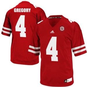 Adida Randy Gregory Nebraska Cornhuskers No.4 - Red Football Jersey