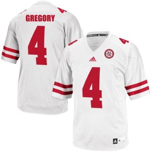 Adida Randy Gregory Nebraska Cornhuskers No.4 Youth - White Football Jersey