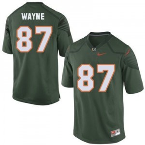 Nike Reggie Wayne U of M Hurricanes No.87 Youth - Green Football Jersey