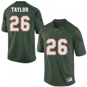 Nike Sean Taylor Miami Hurricanes No.26 - Green Football Jersey