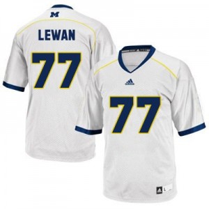 Adida Taylor Lewan UMich Wolverines No.77 - White Football Jersey