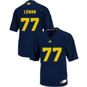 Adida Taylor Lewan UMich Wolverines No.77 Youth - Navy Blue Football Jersey