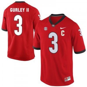 Nike Todd Gurley Georgia Bulldogs No.3 C Patch - Red Football Jersey