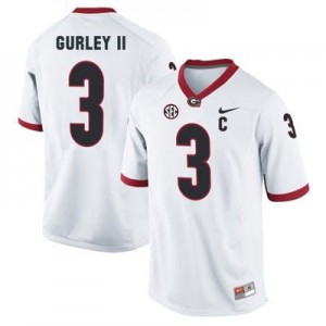Nike Todd Gurley Georgia Bulldogs No.3 C Patch Youth - White Football Jersey