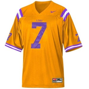 Nike Tyrann Mathieu LSU Tigers No.7 Mesh - Gold Football Jersey