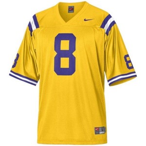 Nike Zach Mettenberger LSU Tigers No.8 Mesh - Gold Football Jersey