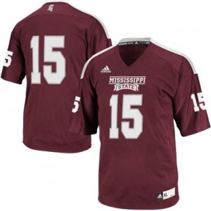 Adida Mississippi State Bulldogs No.15 Youth - Maroon Red Football Jersey