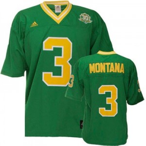Adida Joe Montana Notre Dame Fighting Irish No.3 - Green Football Jersey