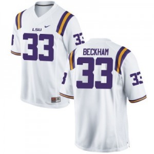 Nike Odell Beckham LSU Tigers No.33 Mesh Youth - White Football Jersey