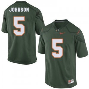 Nike Andre Johnson Miami Hurricanes No.5 - Green Football Jersey