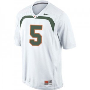 Nike Andre Johnson Miami Hurricanes No.5 - White Football Jersey