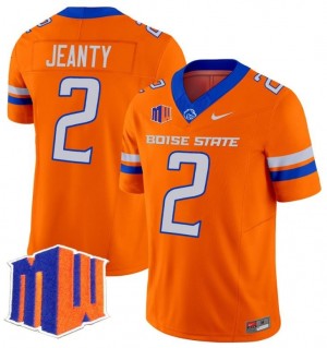 Nike Ashton Jeanty Boise State Broncos No.2 - Orange Men Football Jersey